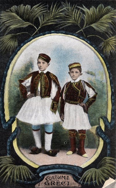 Grekland: Grekiska kostymer för barn - Vykort 1914-1918 av Unbekannt