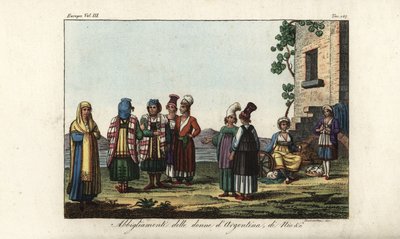 Grekisk och italiensk kvinnlig kostym av Unbekannt