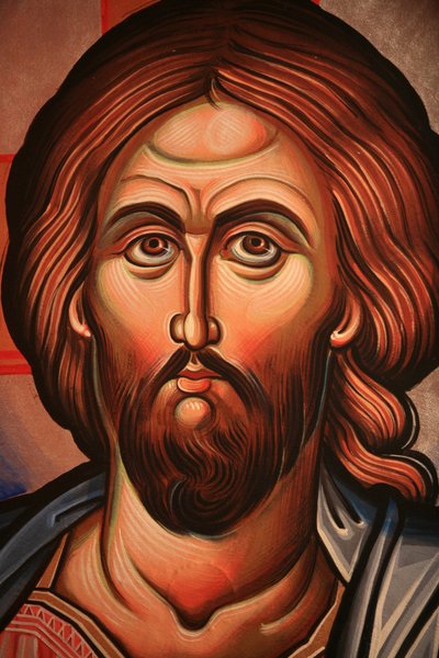 Grekisk-ortodox ikon föreställande Kristus Thessalonique Grekland av Unbekannt