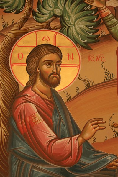 Grekisk-ortodox ikon som föreställer Jesus i Olivträdgården Thessalonique Grekland av Unbekannt