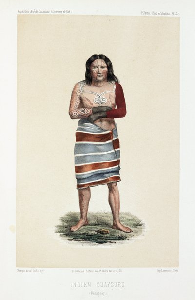 Indiska Guaycuru, c 1843-1 av Unbekannt