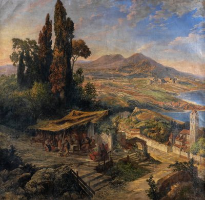 Napolibukten 19c av Unbekannter Künstler