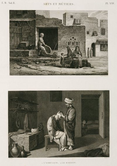 Hårdvara och järnhandel Knivslip och barberare, Egypten, ca 1798 av Unbekannt