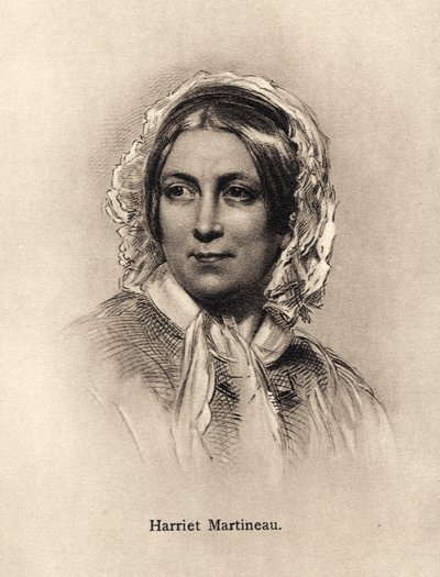 Harriet Martineau - porträtt av Unbekannter Künstler