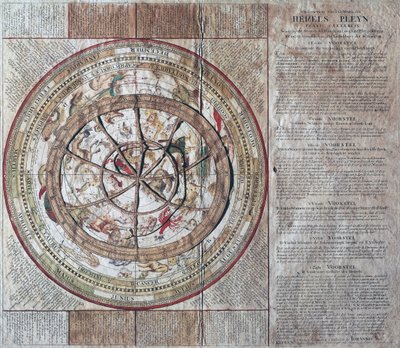 Hemels Pleyn Plani Caelestis, himmelssfär med astrolabium, ca 1680, av Johannes van Keulen (1654-1715), kopparstick, publicerad i Amsterdam av William M. Timlin