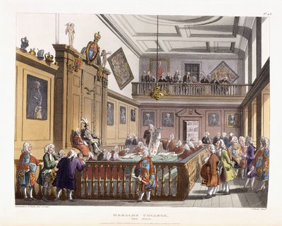 Heralds College: The Hall, från "The Microcosm of London", 1808-1810 av Unbekannt