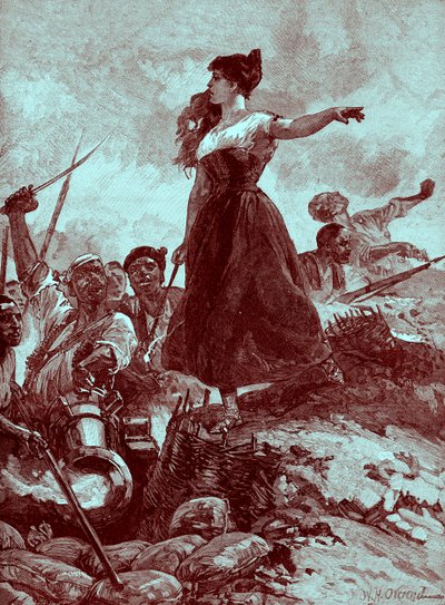 Heroism av Maid of Zaragossa, Spanien av Unbekannter Künstler