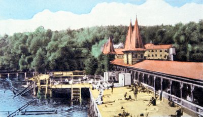 Termiska sjön Heviz, Ungern, ca 1920 (vykort) av Unbekannter Künstler