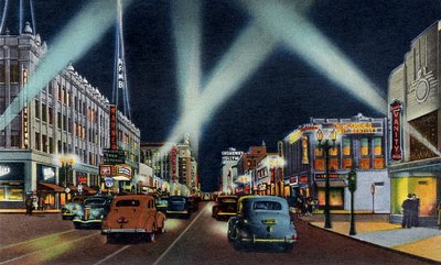 Hollywood boulevard på natten Kalifornien av Unbekannter Künstler