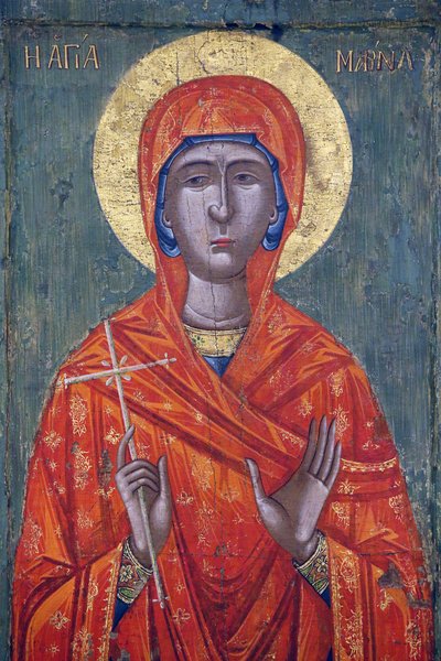 Ikon i Pedoulas bysantinska museum: Saint Marina (1700-talet), 20150510, Pedoulas, Cypern av Unbekannt