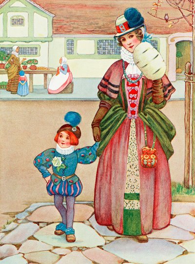 Illustration till dikten Difference ur boken Childhood av Millicent och Githa Sowerby, utgiven 1907 av Unbekannter Künstler