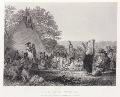 Indianer i rådet, Nordamerika av Unbekannt