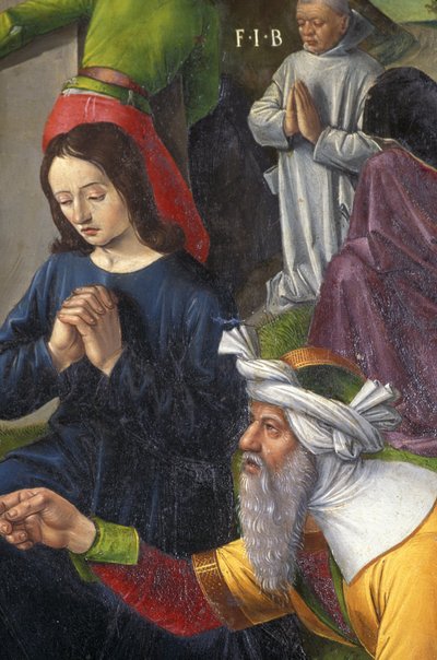 Indre et Loire N * 176 - Chateau de Loches - Detalj av altartavlan av korsfästelsen - Ecole de Jean Fouquet - 1485 - av Unbekannt