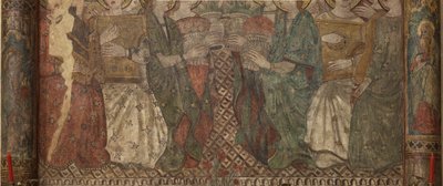 Interiör. Norra korsningen. Altare (Altar de las pinturas murales). Original från huvudkapellet. Väggmålningar (fresk?). Detalj. Slutet av 1300-talet. av Unbekannt