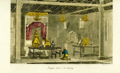 Interiör av ett kinesiskt tempel i Kupang, Timor av Unbekannt