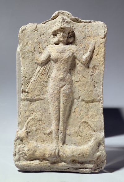 Burk dekorerad med symboliska motiv kring gudinnan Ishtar, babyloniska, ca 1700 f.Kr. (terrakotta) av Unbekannt