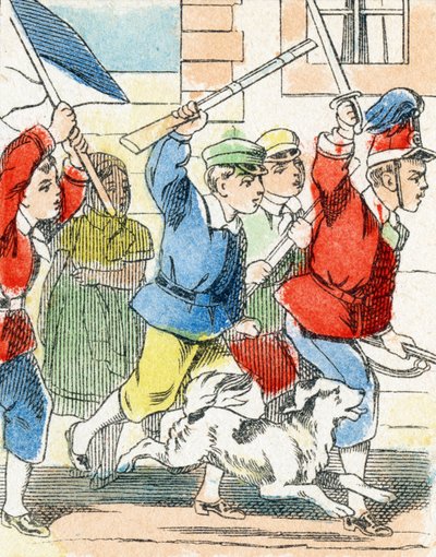 Spel: Assault - Alfabetet - barnunderhållning - Bildepinal, populär serie c.1890 (illustration) av Unbekannt