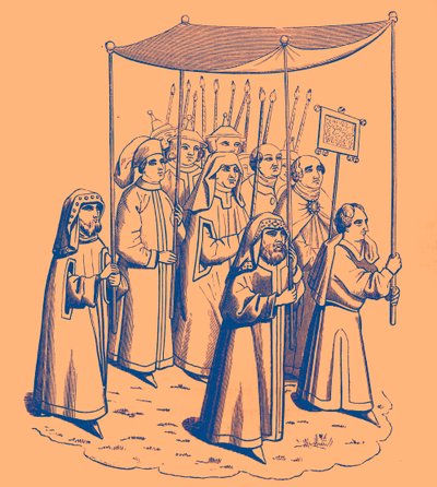 Judisk procession på väg till konciliet i Konstanz av Unbekannter Künstler