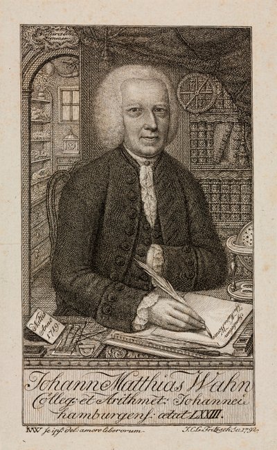 Johann Matthias Wahn, tysk matematiker, c1792 av Unbekannt