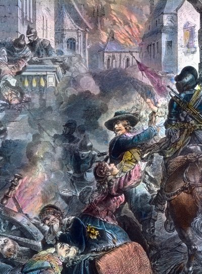 Johann Tserclaes slåss i staden Magdeburg av Unbekannter Künstler