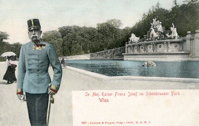 Kejsar Franz Joseph i Schönbrunns slottspark av Unbekannter Künstler