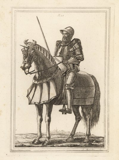 Kung Edward III avbildad som en beväpnad riddare till häst från vapenhuset vid Tower of London av Unbekannt