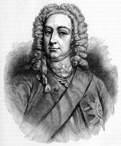 Kung George II - porträtt av Unbekannter Künstler