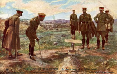 Kung George V besöker en soldats grav av Unbekannter Künstler