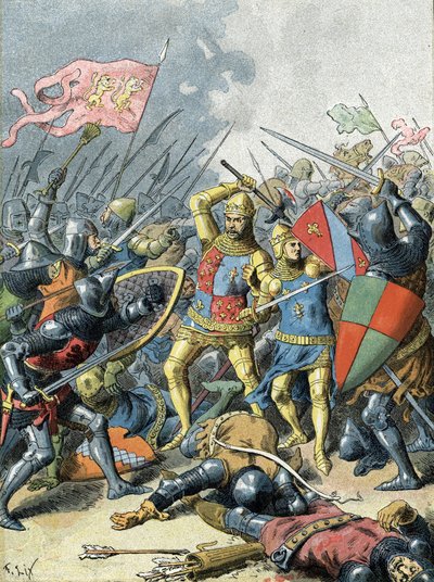 Kung Johannes II den gode i slaget vid Poitiers (1356) av Unbekannter Künstler