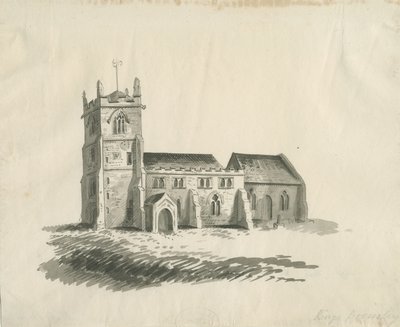 Kings Bromley Church: sepiateckning, nd [c 1770] av Unbekannt