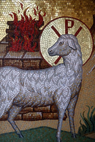 Kykkos kloster, Cypern. Lamb of God mosaik, 20150510, Pedoulas, Cypern av Unbekannt