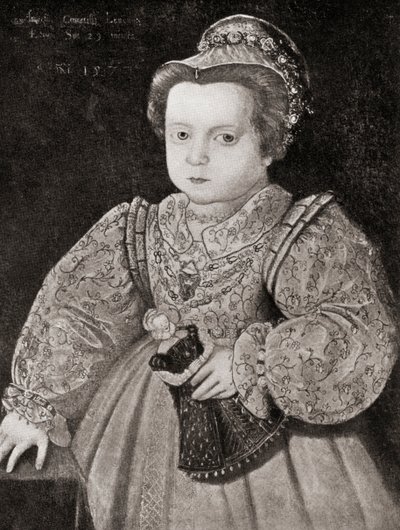 Lady Arbella Stuart som barn, från The Girl Through the Ages, publicerad 1933 (litho) av Unbekannt