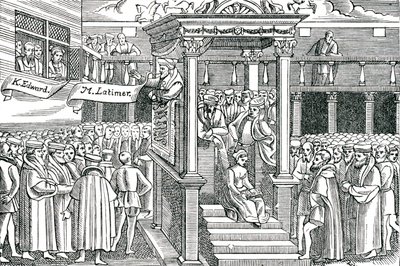 Latimer predikar inför Edward VI av Unbekannter Künstler