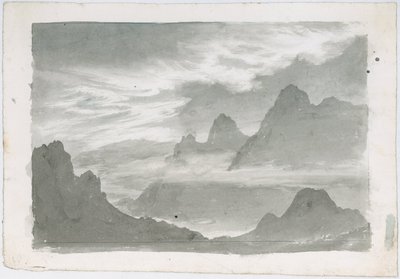 Skikt av stratus, kransar bergssluttningar, ca 1803-1811 av Unbekannter Künstler