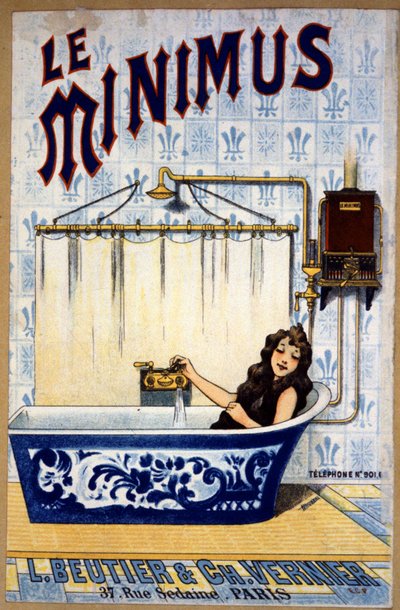 Le minimus badrum, ca 1900 (illustration) av Unbekannter Künstler