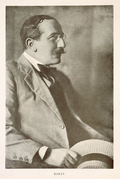 Leon Bakst (1866-1924), rysk målare, porträttfotografi (s/v foto) av Unbekannt