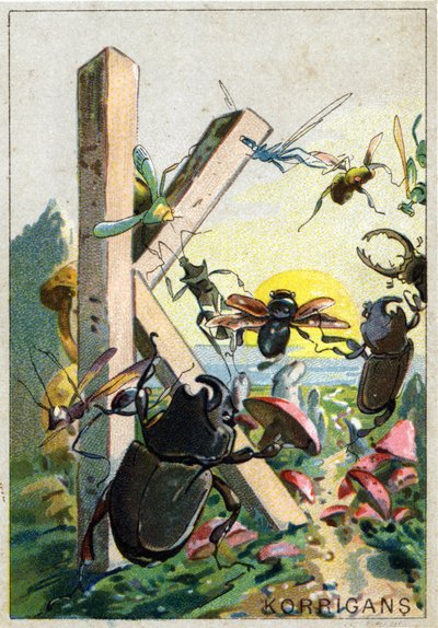 Bokstaven K som Korrigans. Herr Mariniers konstnärliga alfabet. Redigerad av Henry Sicard, sent 1800-tal. Reklamkromolitografier för produkter som säljs på apotek. Mått: 12,5 x 9 cm av Unbekannt