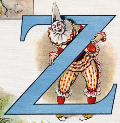 Bokstav Z: Clownen Zizi. Gravyr i "ABC L