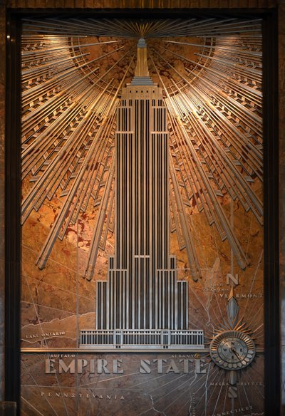 Registreringsskylt för Empire State Building, New York City, USA (foto) av Unbekannt
