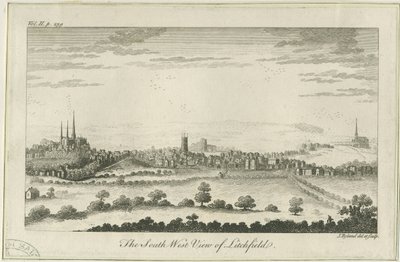 Lichfield - South West View: gravyr, nd [c 1764] av Unbekannt