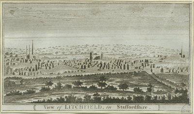 Lichfield - South West View: gravyr, nd [c 1780-85] av Unbekannt