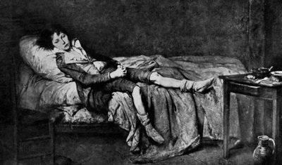 Ludvig XVII (1785-1795) förlängde sin cell i Tempelfängelset där han suttit inlåst sedan den 13 augusti av Unbekannter Künstler