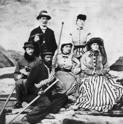 Lucy Walker med familj och schweizisk guide av Unbekannt