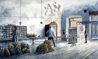 Sortering av post på postkontoret av Unbekannter Künstler