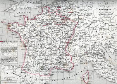 Karta över Frankrike under kung Ludvig XVI:s regeringstid från 1774 till 1793 (Karta över Frankrike under kung Ludvig XVI:s regeringstid) Plansch från "Atlas Universel" av Houze av Unbekannter Künstler