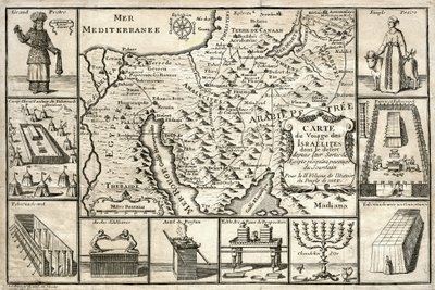 Karta över israeliternas resa sedan de lämnade Egypten av Unbekannter Künstler