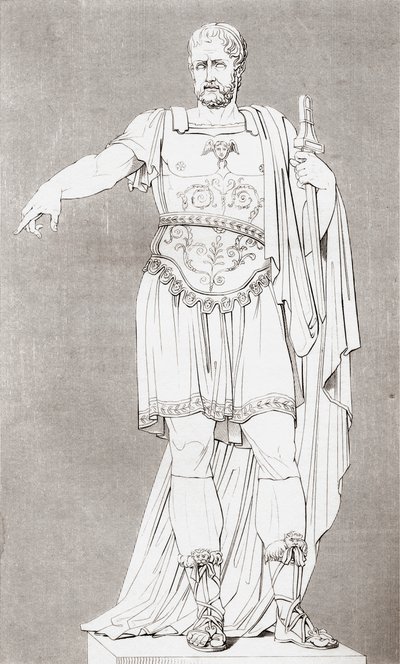 Marcus Furius Camillus (ca 446 – 365 f.Kr.), romersk soldat och statsman, från The Historic Gallery of Portraits and Paintings, publicerad 1808. av Unbekannt