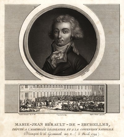 Marie-Jean Herault de Sechelles (1759-1794), fransk domare och politiker giljotinerad under terrorvälde av Unbekannt