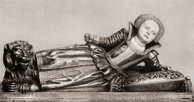 Mary of England, Skottland och Irland, från sin grav i Westminster Abbey, från The Girl Through the Ages, publicerad 1933 (litho) av Unbekannt