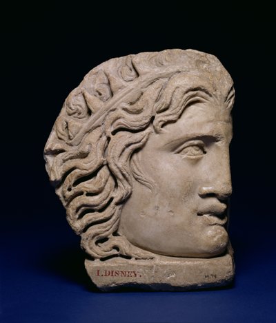 Mask of Helios, Hörnmask från ett sarkofaglock, romersk, 400-talet (marmor) av Unbekannt